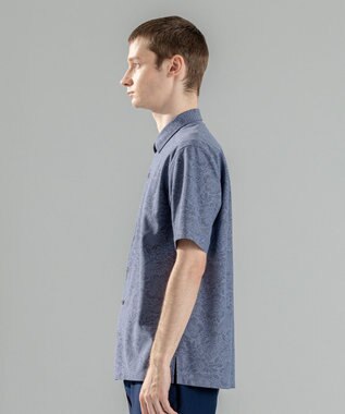 JOSEPH HOMME 新素材【洗える/通気性】ヨシタレース　レギュラーカラー半袖シャツ ネイビー系