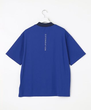 23区GOLF 【23Fondation/MEN】バイカラー モックネックシャツ 余裕のあるサイズ感 着疲れしない ブルー系