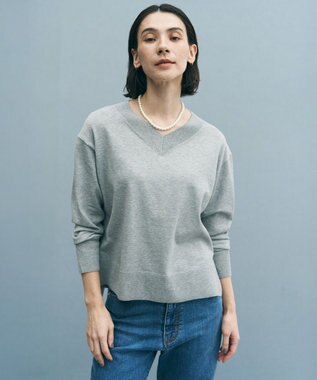 UNFILO マイビューティニット Vネック グレー