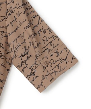 ICB 【30th ANNIVERSARY】5cityプリント バンドカラーブラウス バーントアンバー×ブラック