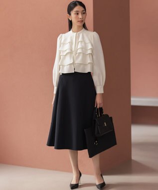 組曲 【KUMIKYOKU NAVY】コンフォータブルドレープ フレアスカート ネイビー系