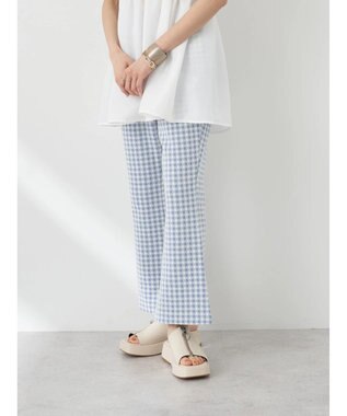 earth music&ecology チェックフレアイージーパンツ