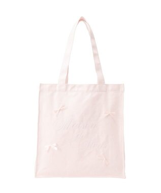Maison de FLEUR リボンブランドロゴ刺繍スクエアトートバッグ Pink