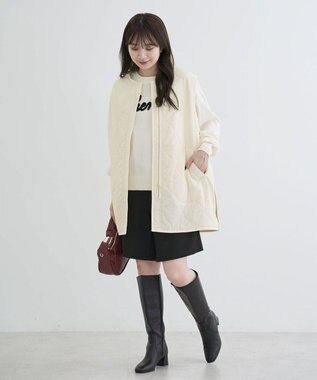 Green Parks キルティングＺＩＰベスト Ecru