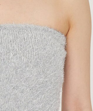 uncrave ラメ シャギー ニット バンドゥ（uncrave STANDARD） シルバー×ライトグレー