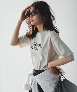 UNFILO L 【VERY掲載】BEAUTY FORM-T cotton ロゴ ハーフスリーブ Tシャツ グレージュ