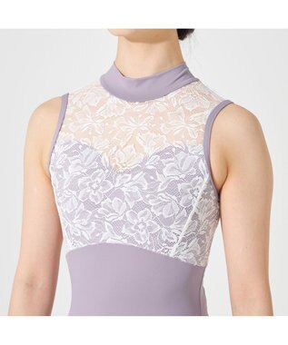 Chacott 【Nela ライン】ジュニア ハイネックレオタード モーブ