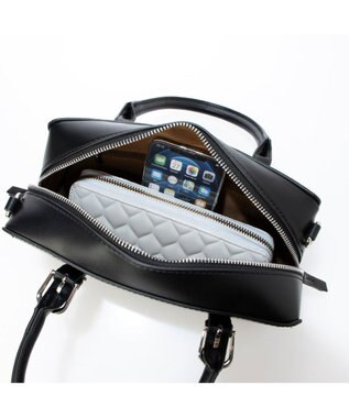 UNBILLION 【テレビ ドラマ着用アイテム】カシュカシュ cachecache / ベルトディテール横長ボストンバッグ ブラック