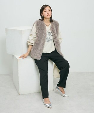 Green Parks ・ＥＬＥＮＣＡＲＥ　ＤＵＥ　シープファーベスト Gray Beige