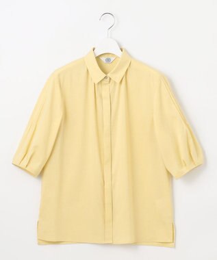 J.PRESS LADIES 【洗える】ラミーポプリン シャツ ブラウス イエロー系