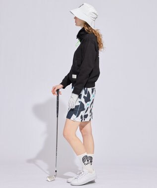 PW CIRCULUS 【WOMEN】ハーフジップ 裏毛スウェットトップス ゴルフウェア レディース ブラック系