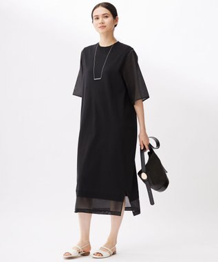 自由区 【洗える】ハイツイストコットンアセテート ワンピース ブラック