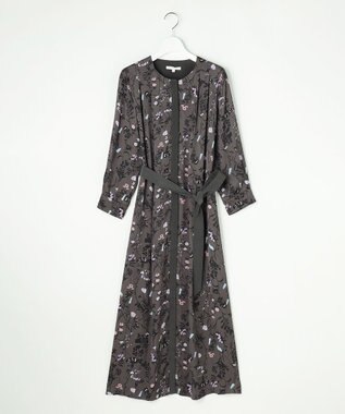 自由区 L 【WEB&一部店舗限定】ハーバルフロープリント8分袖 ワンピース