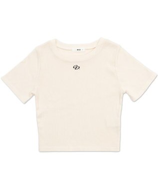 WEGO ヴィンテージウォッシュワンポイントリブT ホワイト