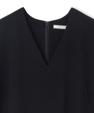 BEIGE， 【洗える】LORRAINE / Vネックドレス Black