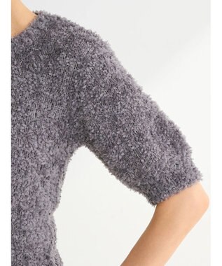 Green Parks テープヤーン半袖ニットプルオーバー Charcoal Gray