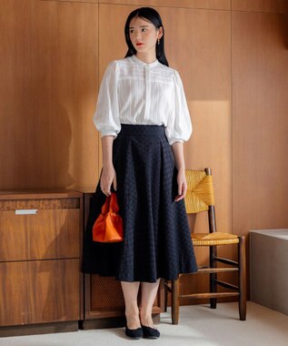 組曲 【洗える】パッチワークレース スカート ブラック系