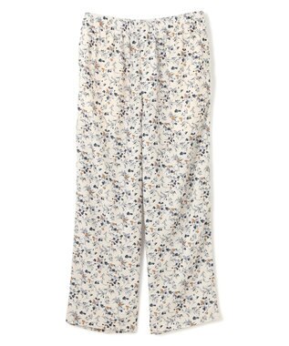 UNFILO MENS ボタニカルプリント イージーテーパードパンツ ベージュプリント