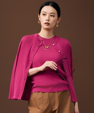 自由区 【アンサンブル対応】ハイツイストコットンアセテートリブ カーディガン