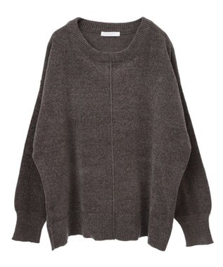 Green Parks ベロアモールリラックスサイズニットプルオーバー Charcoal Gray