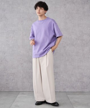 WEGO 【ユニセックス着用アイテム/綿100%/SMLXLサイズ展開】シルキーリッチヘビーコットンT パープル