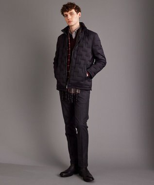 JOSEPH ABBOUD 【フランス製・リバーシブル】ウィンドウペン ストール ワイン系4