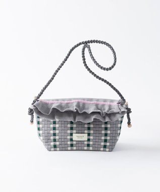 TRICOTE チェック巾着ポーチショルダー 95GRAY