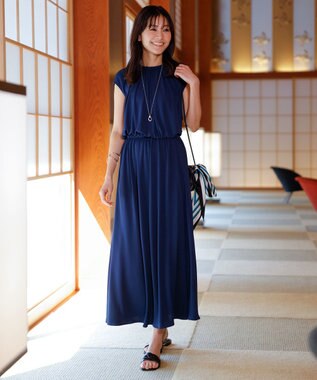 BEIGE， 【S-size】MELLE / ジャージードレス Ink blue