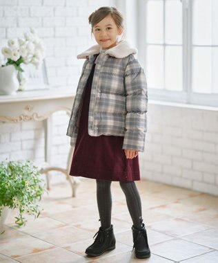 組曲 KIDS 【110-140㎝】 ショートダウン チェック系5