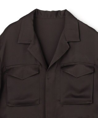 uncrave ライトダブルサテン シャツジャケット ダークブラウン
