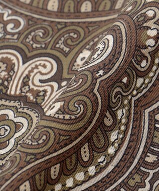 JOSEPH ABBOUD 【イタリア製・Holliday&Brown】ビッグペイズリープリント ポケットチーフ ダークブラウン系6