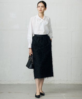 自由区 【カタログ掲載】ソフトスパンビエラボウタイ ブラウス オフ