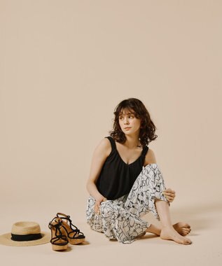 San-ai Resort（三愛水着楽園） ロングパンツセット　9M・11L　【Coral veil（コーラルヴェール）】 ブラック