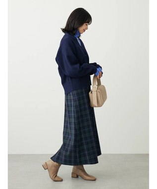 Green Parks スポンディシュ畦編みショート丈カーディガン Navy