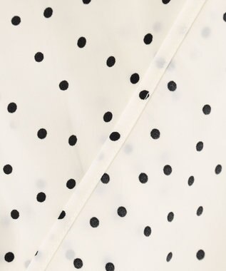 ANY 【洗濯機可・UVケア・接触冷感】フリルネックブラウス オフベースドット