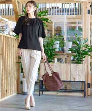 Tiaclasse クロシェ編みトートバッグ ブラウン