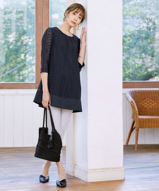 Tiaclasse クロシェ編みトートバッグ ブラック