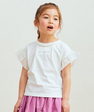 パール襟 袖フリル Ｔシャツ / any FAM KIDS | ファッション通販 ...