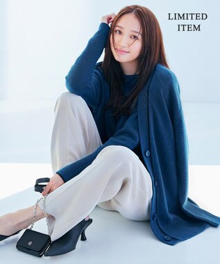 ICB L 【WEB限定】ファインメリノバルキー プルオーバー マリンブルー系