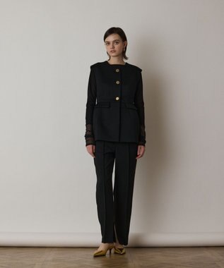 GRACE CONTINENTAL インサイドスリットスリムパンツ ブラック