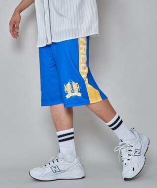 WEGO 【ユニセックス着用ITEM/ウエストゴム/MLサイズ展開】メッシュライングラフィックショーツ ブルー