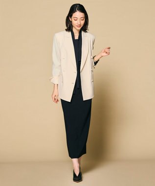 BEIGE， 【洗える】CINDY / ダブルブレストジャケット Sheer Orange