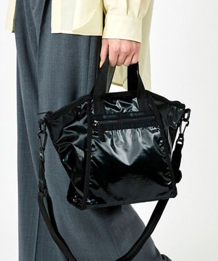 LeSportsac TOP HANDLE CONV TOTE/ブラックシャイン ブラックシャイン