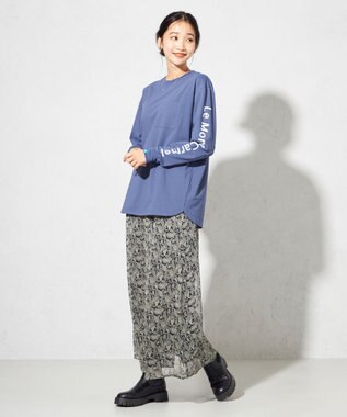 SHARE PARK LADIES 【UNISEX】吸水速乾 ショルダーロゴロングスリーブTシャツ（S・Mサイズ） アッシュネイビー