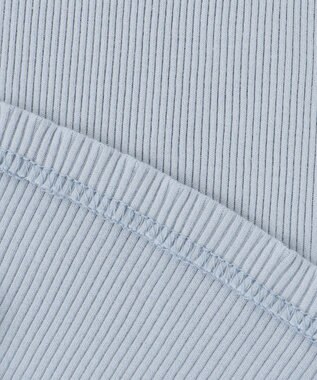 ICB L 【洗える】オーガニックリブタンク カットソー サックスブルー系