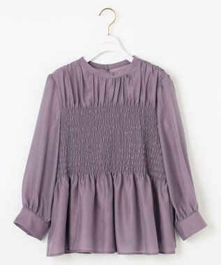 ANY SIS 【洗える】オーガンジーシャーリング ブラウス プラム