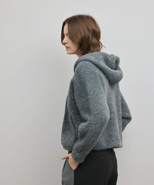 GRACE CONTINENTAL フェザーニットパーカー チャコール