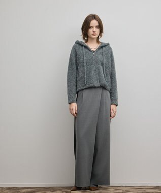 GRACE CONTINENTAL フェザーニットパーカー チャコール