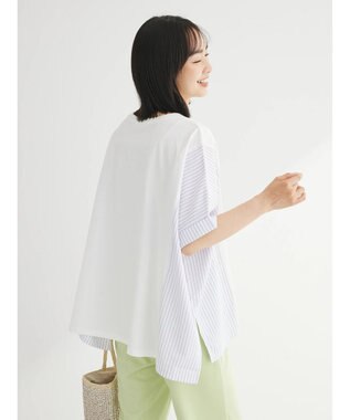 Green Parks 異素材脇切り替えドッキングプルオーバー Off White