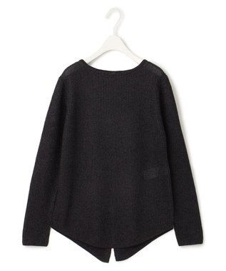 ICB 【洗える】 ペーパーブレンドシャインニット プルオーバー チャコール系